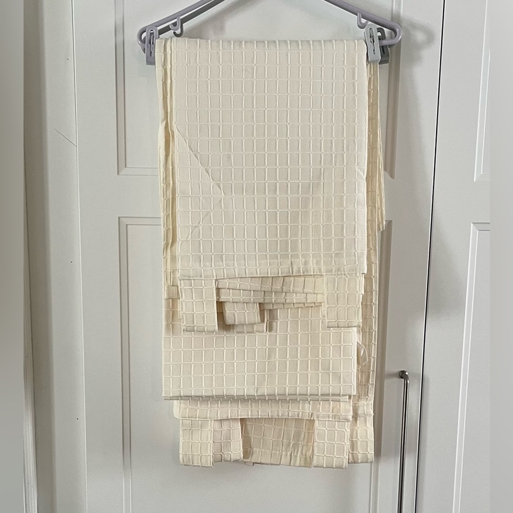 Cream Textured Curtains
